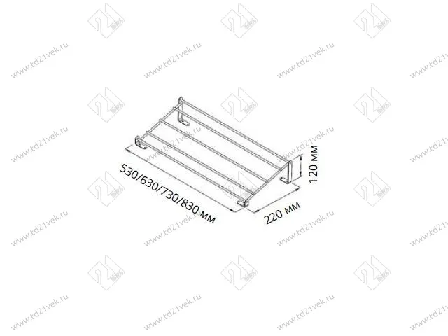 S-6134-C Полка для обуви в базу 900 мм, Starax, фасадное крепление, (830х120х220 мм) 4
