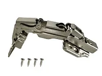 Петля угловая 165°, 48мм, планка Н=2, 3D, CLIP-ON, 4 самореза, с доводчиком, никель