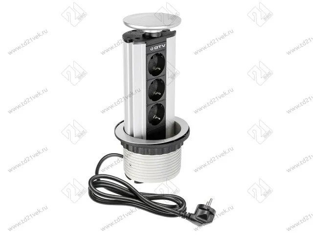 AE-BPW3GS-80 Удлинитель для офиса (3 гнезда Шуко), серебро <8> 1