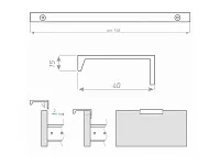 Профиль-ручка торцевая 128мм (L196мм) черный матовый