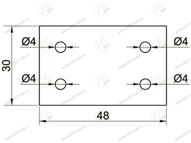 Полоса крепежная 48х30, 4 отверстия (50/100) <1000> 2