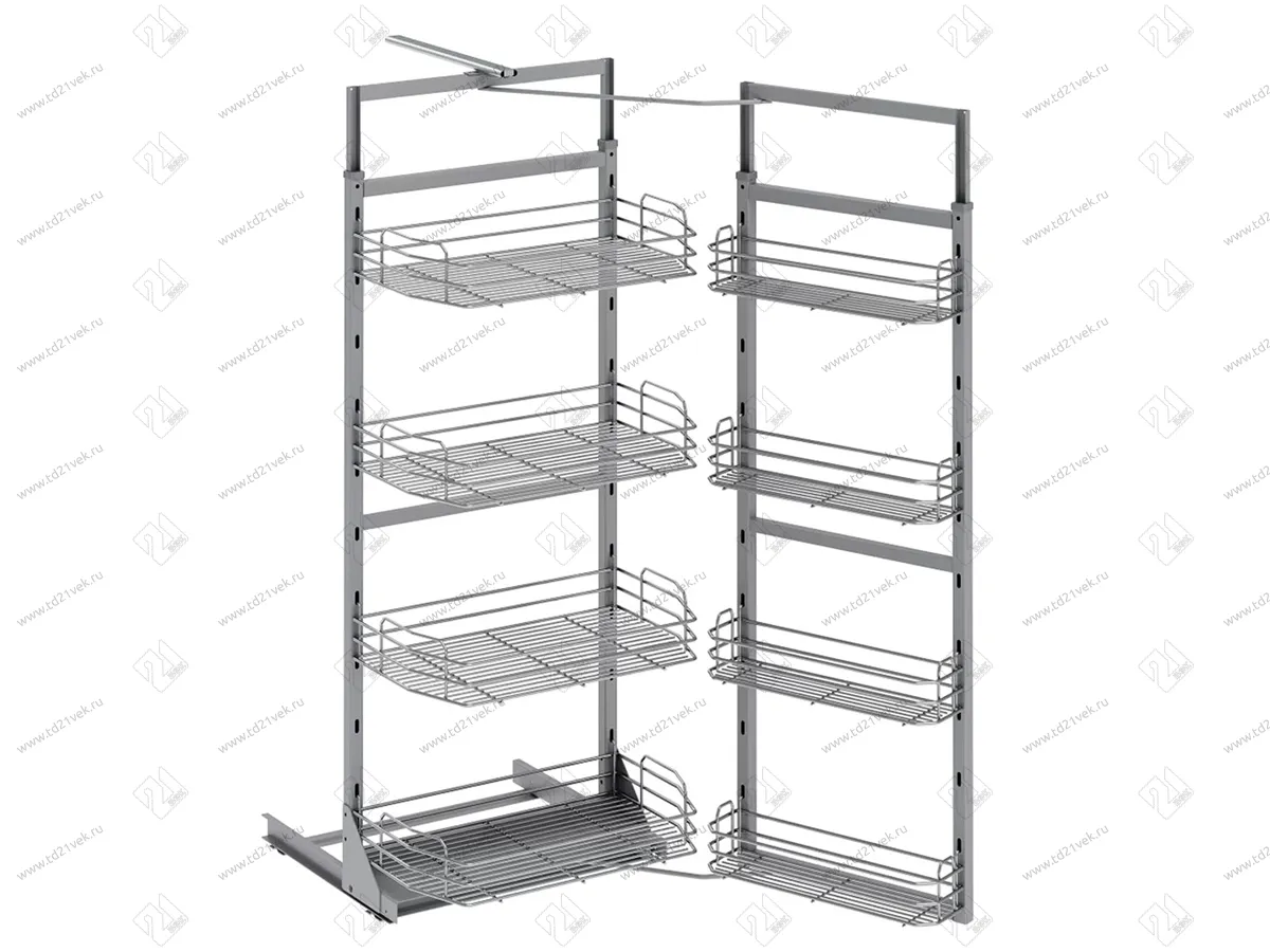 S-1229-C Выдвижная колонна для кухни в базу 450 мм, Starax, 6-ти ярусная, (380х510х1850-2000 мм) 2