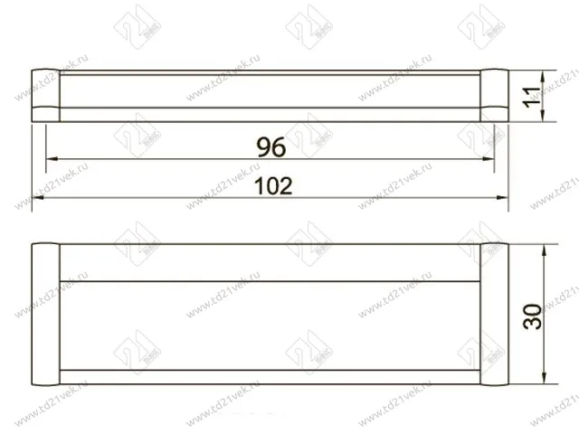 Ручка накладная "Оскар"  14.297/96 (алюминий) (ST) <50/400> 3