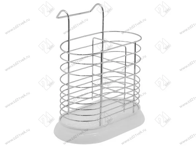 MX-039 Подставка для столовых приборов (180х110х200) хром/белый <80> 1