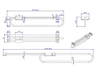 S-6072-C Штанга для одежды в базу 350 мм, Starax, (50х350х60 мм), хром