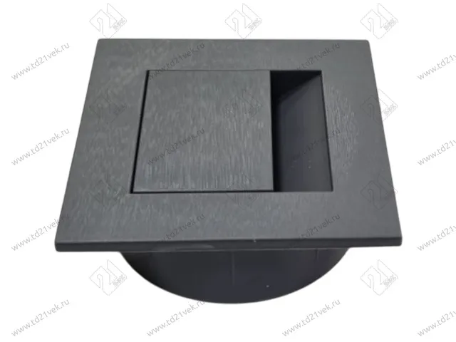 Заглушка кабель-канала, 66х66х22мм, d60мм, темно-серый 1