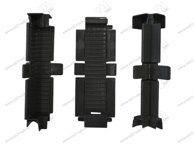 Комплект для цоколя с подсветкой, черный матовый, 1соединитель, 1угол.внутр, 1угол наружний, пластик 2