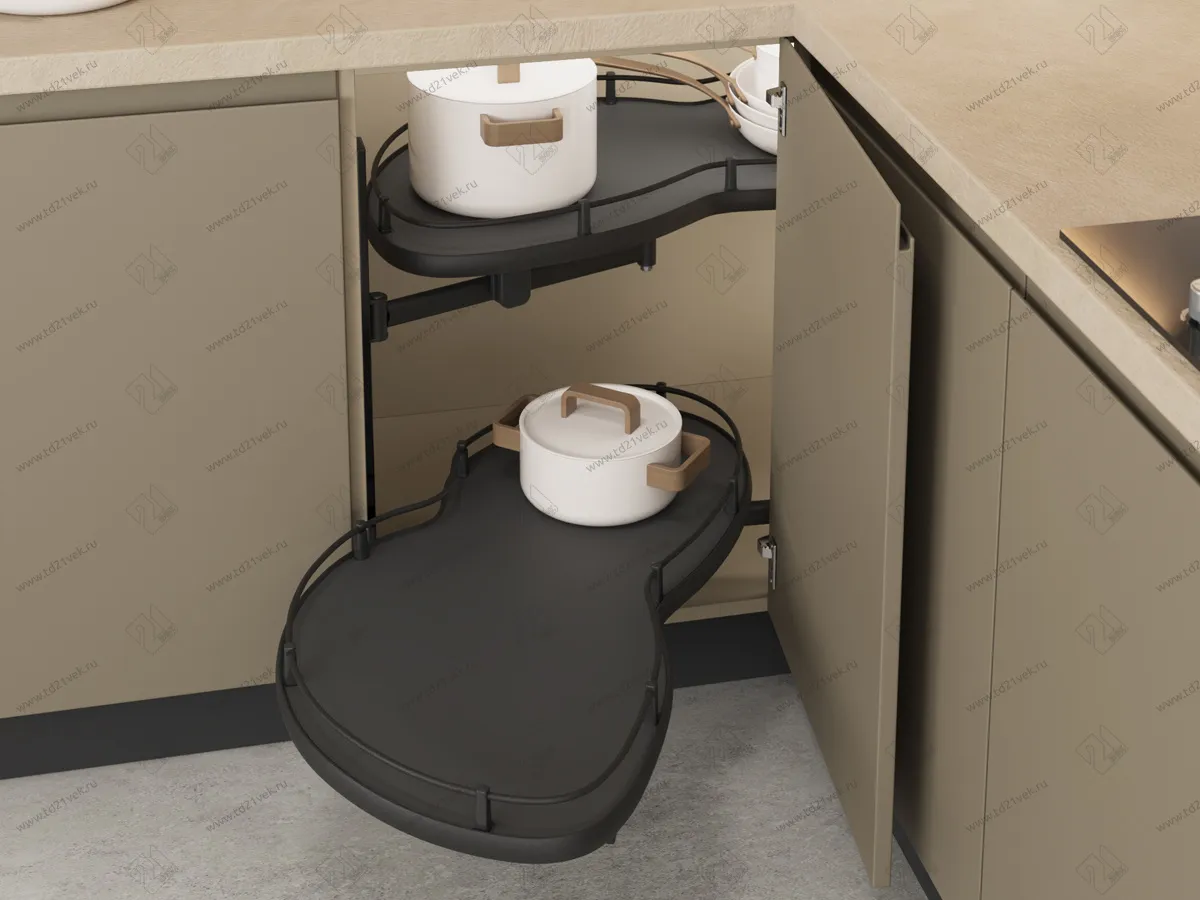 S-3103-A Волшебный угол "Лепесток" в базу 400 мм, Starax, (800х400х600 мм), левый, антрацит 1