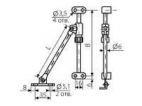 Кронштейн с тормозом, барный, В235хL200 мм 168-00, малый
