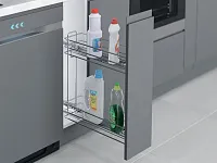 S-2442-08-C Бутылочница 200, Starax, 2-х ярусная, направляющие Blum Tandem, частичное выдвижение, (151х475х495), правая, хром