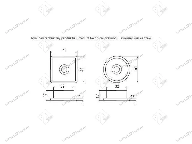 Светильник врезной круглый TORINO LD-TROZ64-53 1W 1 диод DC12V (от блока 350mA), алюминий/холодн бел 3