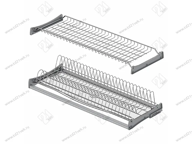 S-5162-C-18-1 Сушилка для посуды с поддоном, 900 мм, для 18 ДСП, Starax, 864х295-345 мм, хром (комплект посудосушителей) 2