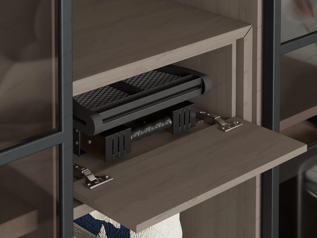 S-6616-A Выдвижная гладильная доска с фасадом в 400 базу, Starax, антрацит 2