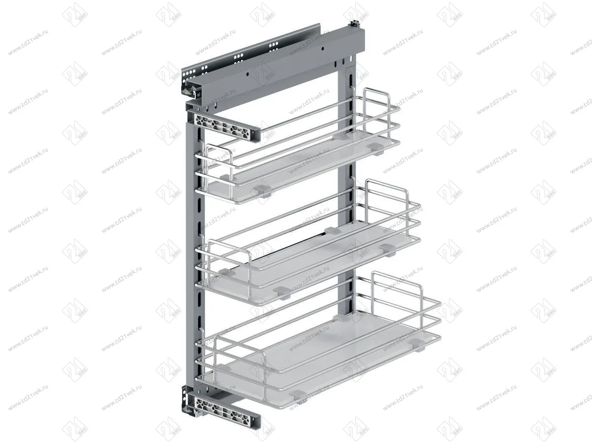 S-2247-C Бутылочница 300, Starax, 3-х ярусная, направляющие Blum Tandem, (255-205-155х470х635 мм), правая 1