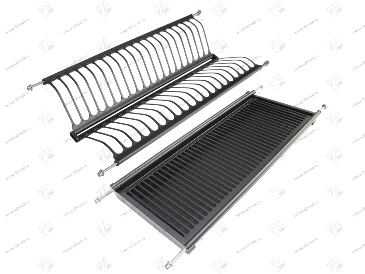 Сушилка для посуды 600мм двухуровневая, с поддоном, черная нержавеющая сталь, 1 индивидуальная упаковка 1