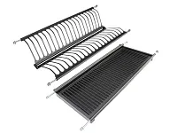 Сушилка для посуды 600мм двухуровневая, с поддоном, черная нержавеющая сталь, 1 индивидуальная упаковка