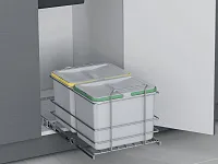 S-2578-G Система сортировки в базу 400 мм, Starax, 12+12 л, (340x485x315 мм), пластик, серый