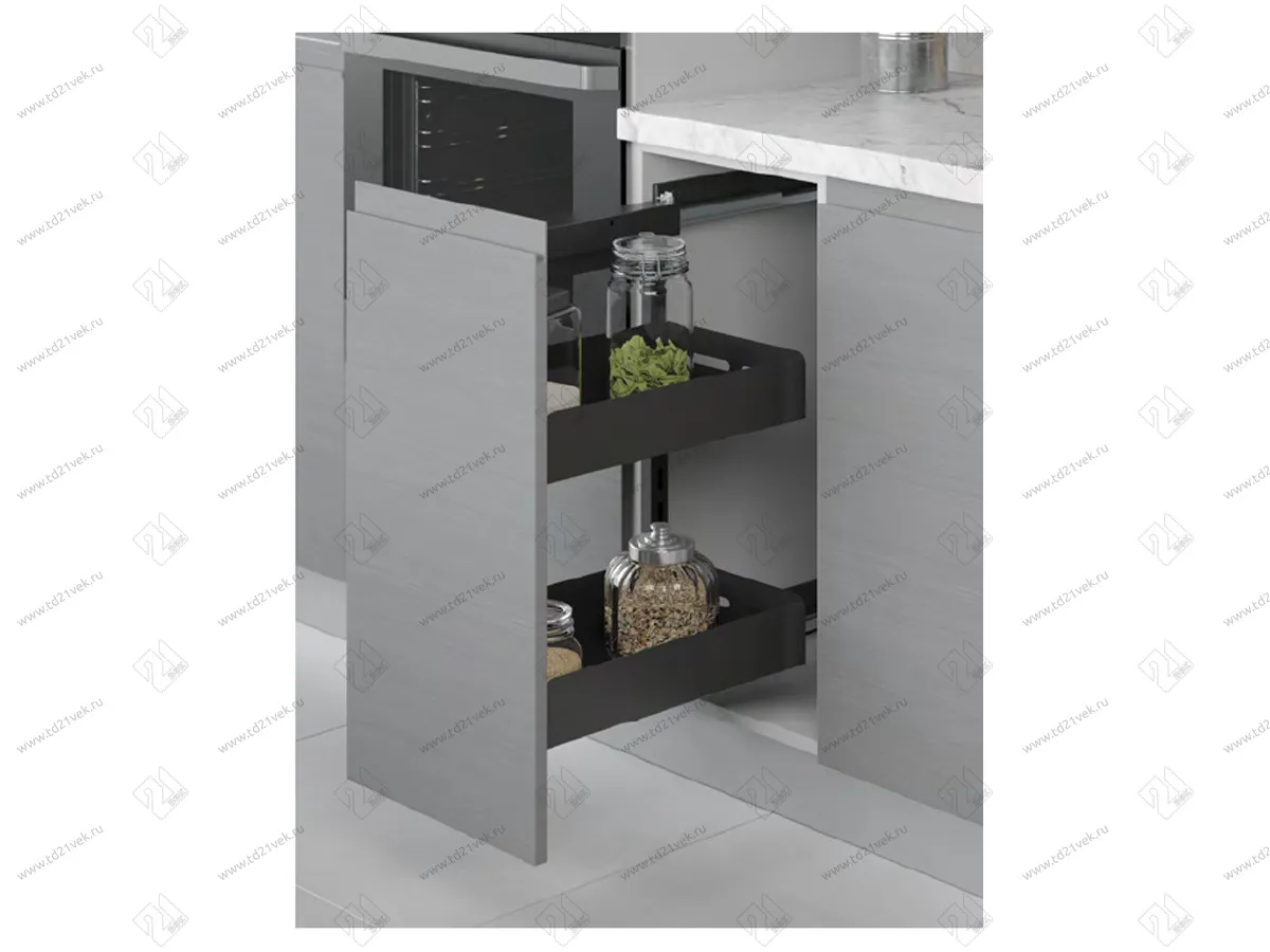 S-2204-UB-A  Бутылочница Starax (Box) шир. 250 (205х470х635) выдвижение правое, антрацит 1
