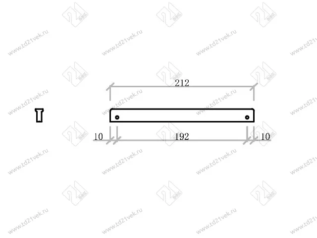 Профиль-ручка 192мм (L212мм) хром матовый, PRUTOK 3