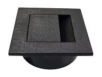 Заглушка кабель-канала, 66х66х22мм, d60мм, черный