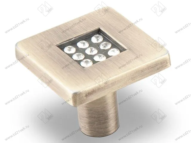 CRL03 BA Ручка-кнопка с кристаллами, бронза <60/300> 1