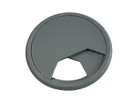 Заглушка кабель-канала, пластиковая, круглая, d=60 мм, серая