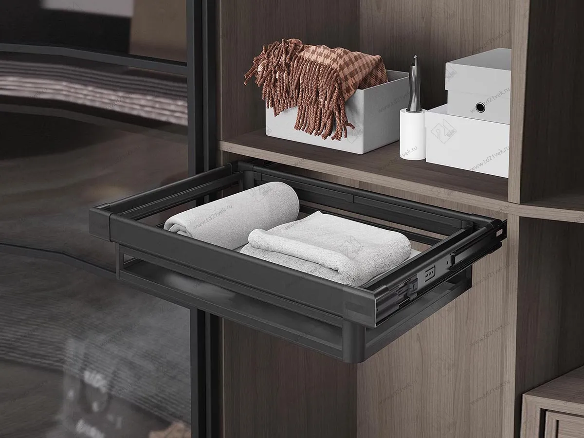 S-6222-A Корзина для одежды в базу 450 мм, (400-430х470х160 мм), антрацит 1