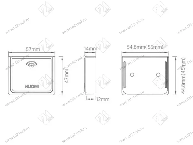 Блок управления светом, с датчиком открытия двери, движения и кнопкой управления 50х46х12 мм, черный 2