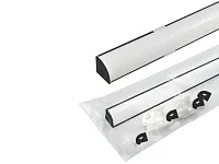 17.800.00.439 / 19.143.39.327 Профиль алюминиевый КСС 1616W ЧЕРНЫЙ, диффузор молочный белый, 4 клипсы, 4 заглушки с отверстием чёрные.