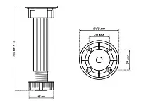 Опора кухонная Н150-170 мм, разборная, черный, нагрузка 160 кг