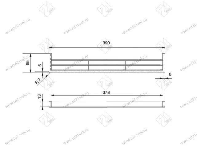 Вентиляционная решётка для цоколя №8 коричневый 390*65 мм <50> 2