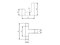 Пластиковый крючок, двухрожковый, малый, черный