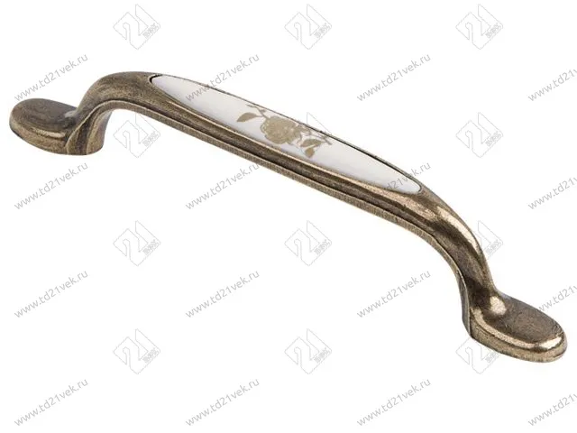 SF09-09-96 OAB Ручка-скоба с фарфором, 96 мм оксидированная бронза <80/400> 1