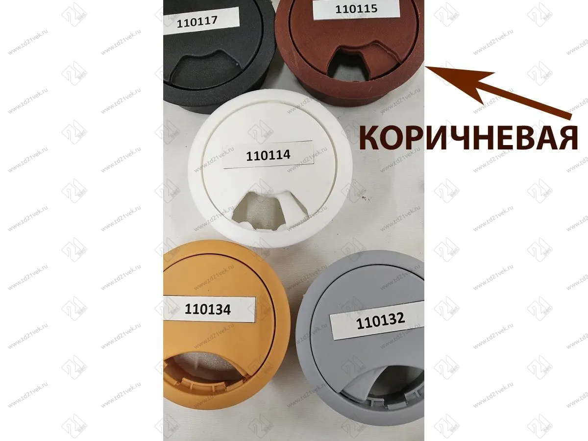 Заглушка кабель-канала, круглая, А080/4051 d=60 мм, коричневая <50/500> 3