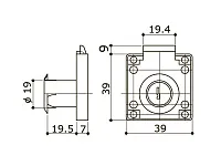 Замок №338 DL (квадратный) хром (полуавтомат) <12/240>