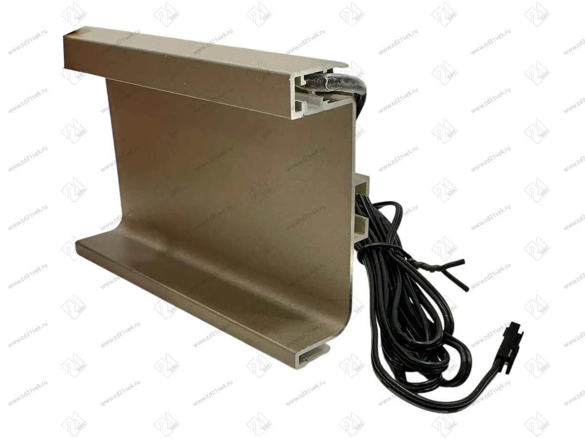 С-образный профиль GOLA с подсветкой, шампань голд, L=3000 мм, в комплекте LED лента, крепления 6 шт., коннектор 2