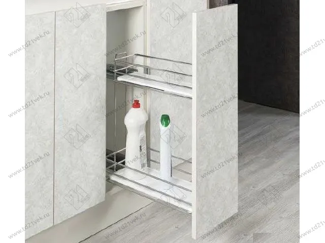 S-2496-C Бутылочница 250 с фасадным креплением, Starax, направляющие Blum Tandem, (151/203х475х495 мм), полное выдвижение 1