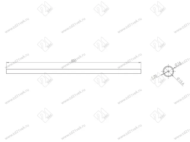 S-4064-A Рейлинг Starax, (16х1000 мм), антрацит 2