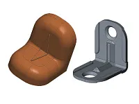 Уголок крепежный 20х20х16 мм, ясень  c пластиковой крышкой