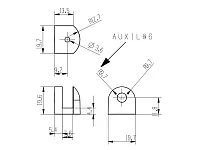 Полкодержатель для стекла  толщиной 7,6 мм, хром, малый (19,6х19,7х13,5), в комплекте: пластиковый дюбель+саморез