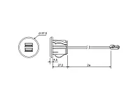 06.800.01.320 USB-розетка, врезная, круглая, USB CHARGE-S, 2xUSB, max.3,4A, провод 2м c LED кон., серебристый, 37х31.3мм