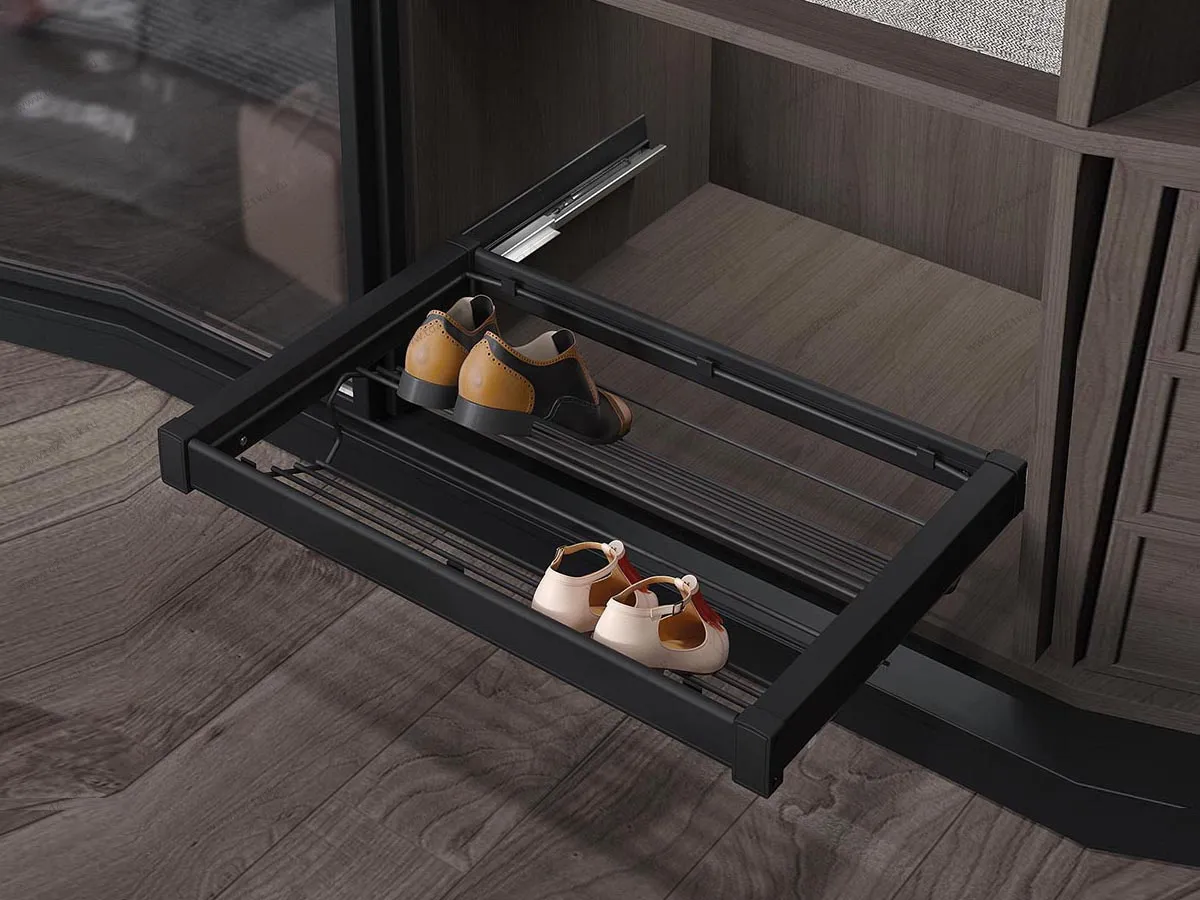 S-6720-A Обувница выдвижная в базу 800 мм, Starax, (760-790х475х150 мм), антрацит 1