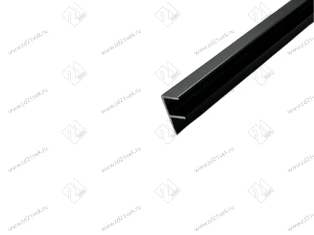 Планка ЧЕРНАЯ угловая алюм. для стеновых панелей 6мм (F-обр) 1050   L=600 <100> 1