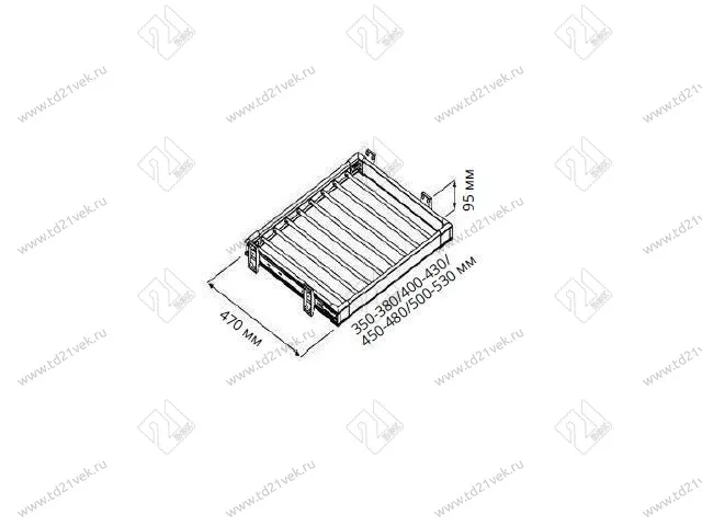 S-6201-A Брючница в базу 400 мм, Starax, (350-380х470х95 мм), антрацит 3
