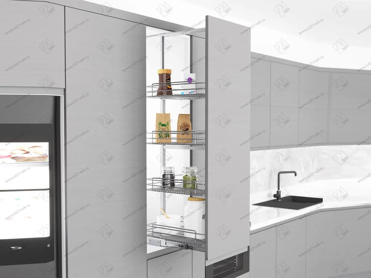 S-1117-C Шкаф-колонна в базу 500 мм ,Starax, 4-х ярусная, (430х510х1100-1250 мм) 1