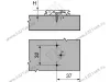 173H7100 MPL V500NI Планка ответная BLUMCLIP(крест.) H=0мм (с 3D регул.)(под саморез)<50/500> превью 2