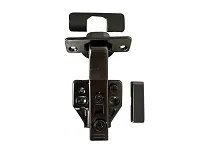Петля угловая +45°, 48мм, планка Н=2, 3D, CLIP-ON, 2 накладки+4 самореза, с доводчиком, черный