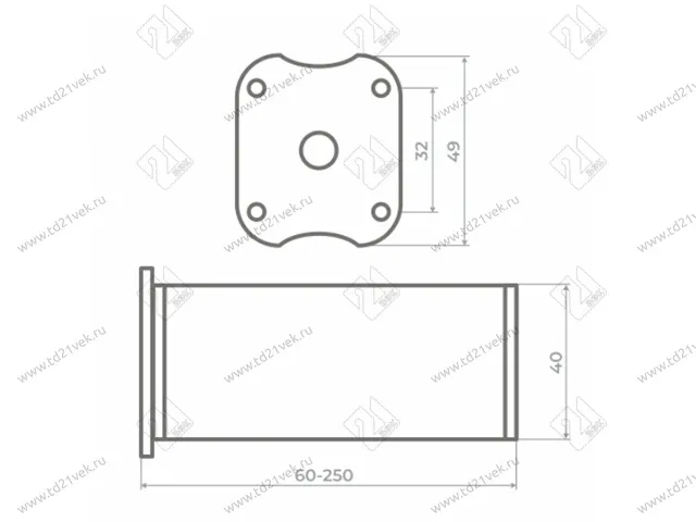 Опора декоративная H100+15мм, белый 3