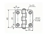 Петля накладная 40х40, цинк, ПН5-40