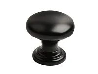 Ручка-кнопка черный матовый,  AL 112, металл